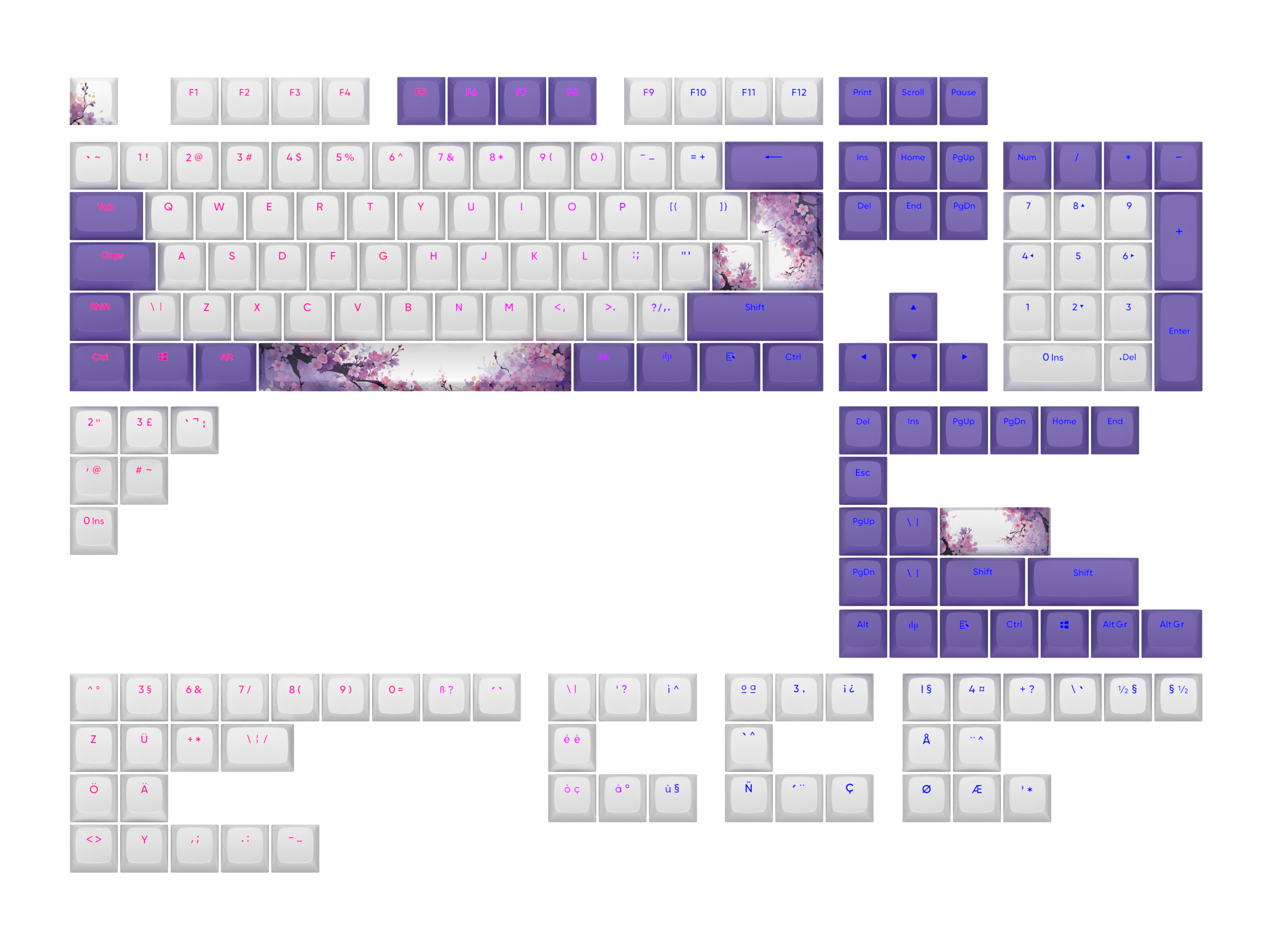 Dark Project Mechanical Keyboard Keycaps - Violet Horizons PBT - ANSI & ISO