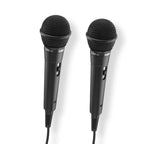 HAMA "Karaoke" Dynamic Microphones, Set of 2 with 2.5m Jack Cable + Adapter, On/Off