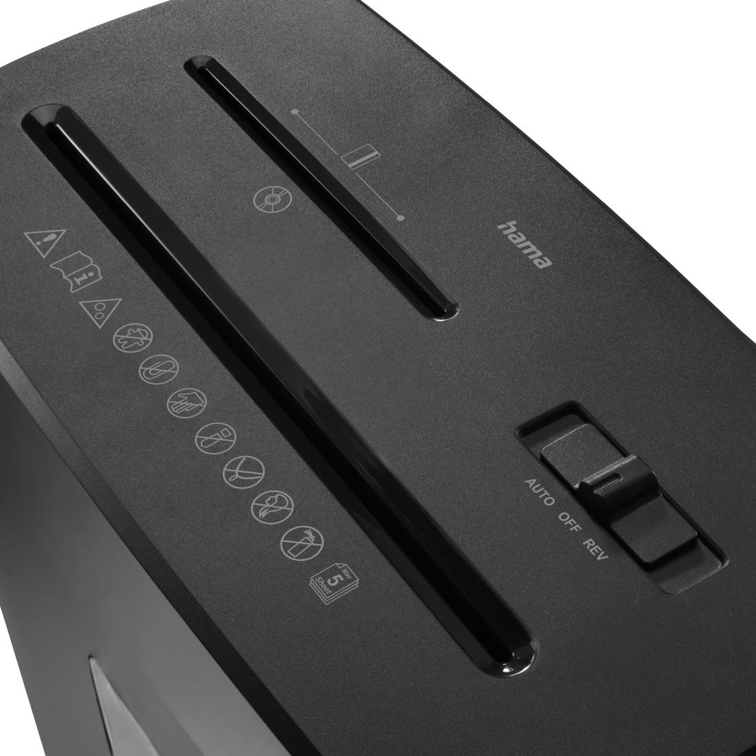HAMA Шредер „Prime M50CD-B“, ниво на сигурност P5 T2 E2 O1, черен