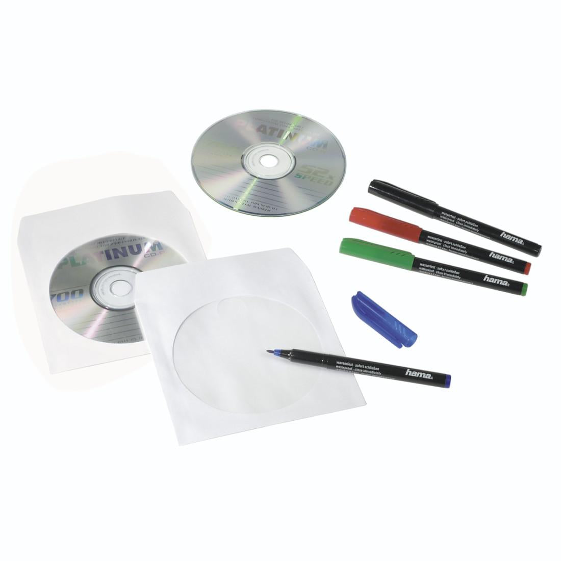 HAMA Предпазни пликове за CD/DVD дискове, опаковка 100 бр.