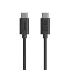 HAMA Кабел за зареждане USB-C - USB-C, 60 W, 1.2 м, черен