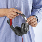 HAMA Headphones with Microphone HS-USB400 V2, black
