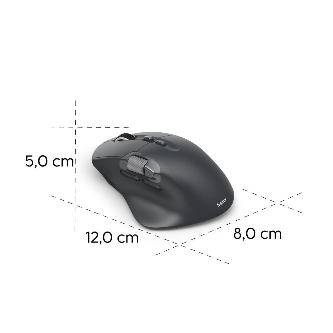 HAMA Мишка „WM-900“ мултифункционална, ергономична, Bluetooth, батерия, RGB, черна