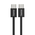 HAMA Кабел за зареждане "Fabric", USB-C - USB-C, 1 m, Nylon, черен