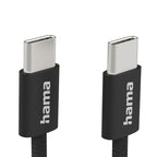 HAMA Charging Cable "Fabric", USB-C - USB-C, 1 m, Nylon, black