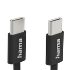 HAMA Charging Cable "Fabric", USB-C - USB-C, 1 m, Nylon, black