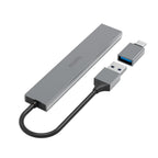 HAMA USB hub, 4 ports, USB 3.2 Gen 1, 5 Gbit/s, ultra-slim, incl. USB-C adapter