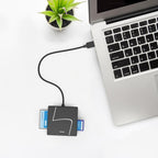 HAMA Четец за карти USB, USB-A, с USB-C адаптер, USB 3.2 Gen1, SD/micro-SD/CF/MS