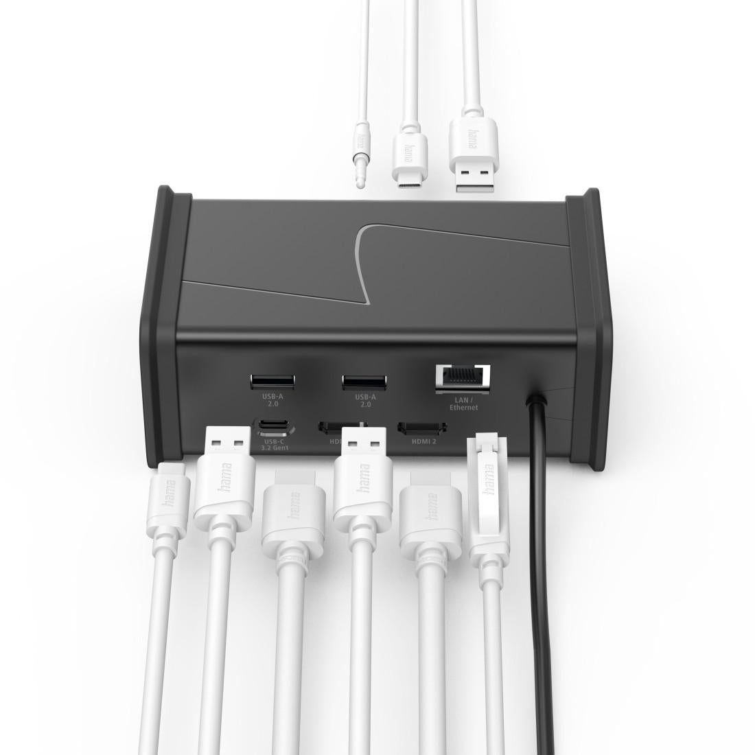 HAMA Докинг станция USB-C "Connect2Office Black", 9 порта, 2x HDMI™, USB-A, USB-C, LAN