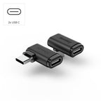 HAMA Adapter 90° USB-C, USB 3.2 Gen2, 10 Gbit/s, 5 A, 240 W, Set of 2