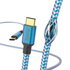 Cable "Relfective" USB-C Male to USB-C Male, 1.5m, 480Mb/s, blue