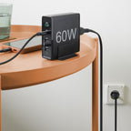 HAMA Charging Station 4 ports, 60W, 2 x USB-C, 2 x USB-A, PD, Fast Charge