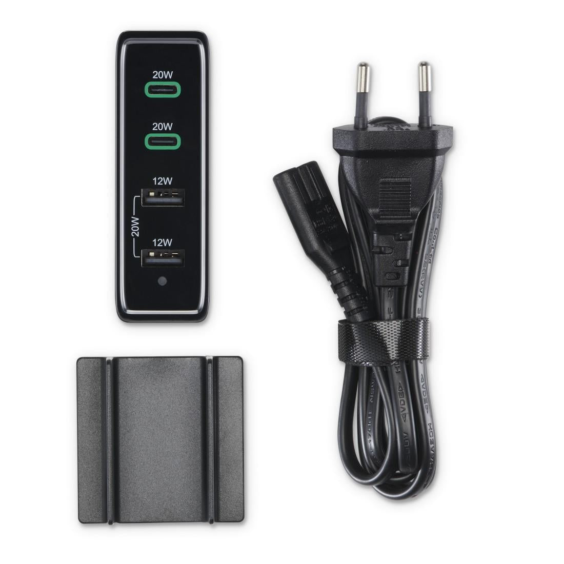 HAMA Зарядна станция 4 порта, 60W, 2 x USB-C, 2 x USB-A, PD, Fast Charge
