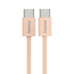 HAMA Charging Cable "Fabric", USB-C - USB-C, 1 m, Nylon, Orange