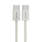 HAMA Charging Cable "Fabric", USB-C - USB-C, 1 m, Nylon, grey