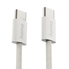 HAMA Charging Cable "Fabric", USB-C - USB-C, 1 m, Nylon, grey