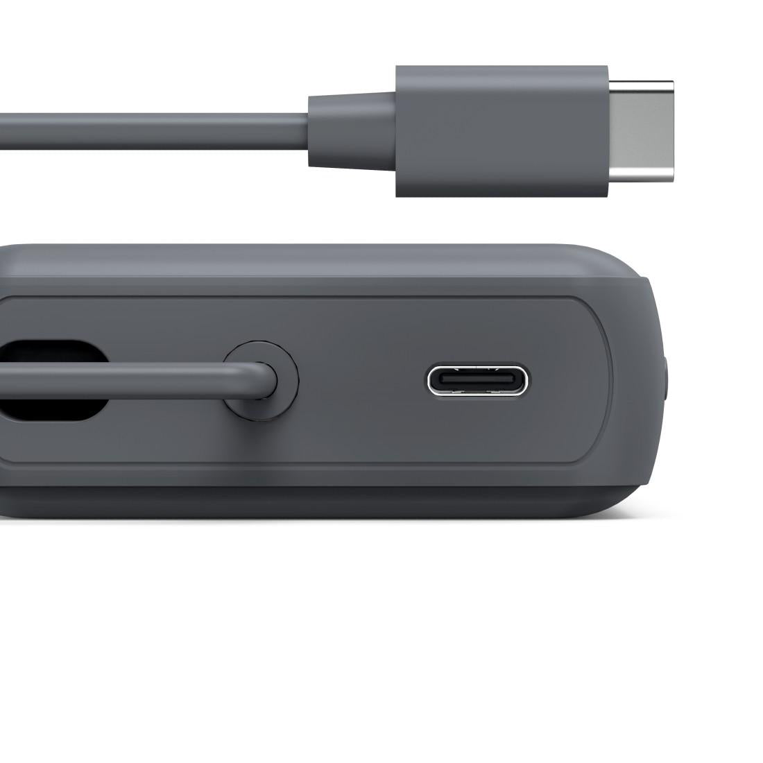 HAMA Външна батерия „Travel“ с кабел, 10000mAh, 2 изхода: 2x USB-C, антрацит
