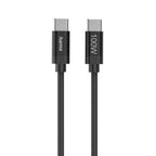 Hama Charging Cable, "Fabric", USB-C - USB-C, 100 W, 1.5 m, Nylon, black