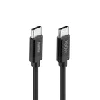 Hama Charging Cable, "Fabric", USB-C - USB-C, 100 W, 1.5 m, Nylon, black