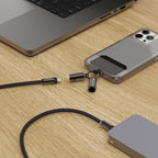 Hama Charging Cable, USB-C, 2-in-1 with Phone Connector, 1.2 m, Black