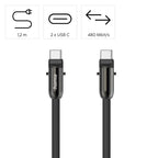 Hama Charging Cable, USB-C, 2-in-1 with Phone Connector, 1.2 m, Black
