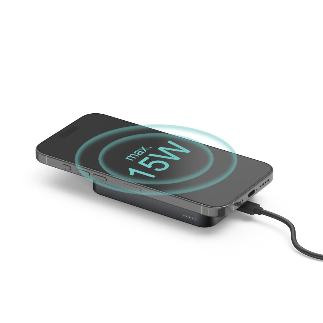 HAMA Безжична външна батерия Qi2, 10000mAh, индуктивно зареждане, антрацит