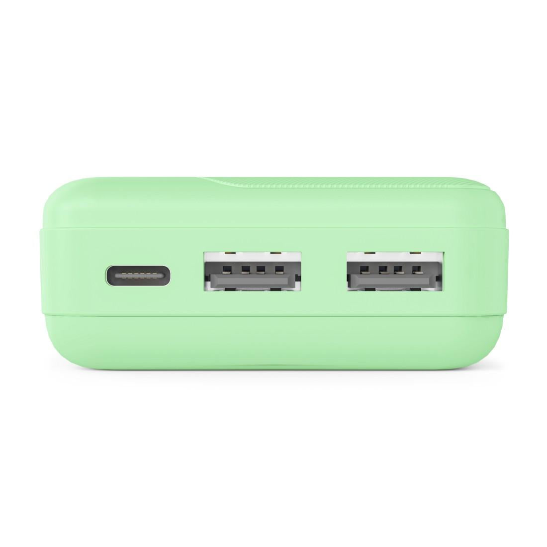 HAMA Външна батерия "Pocket 10", 10000 mAh, Изходи: 2x USB-A, зелена