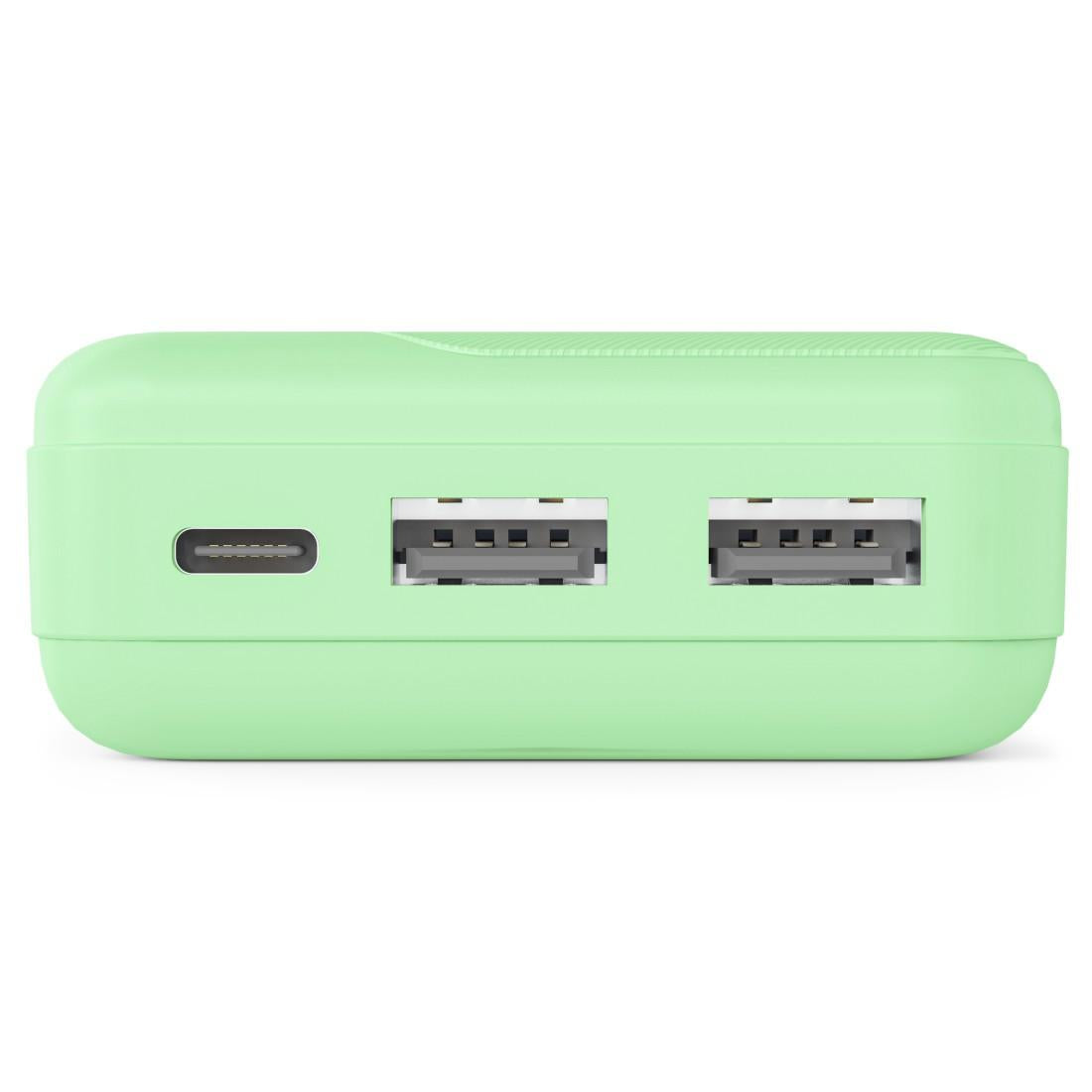 HAMA Външна батерия "Pocket 10", 10000 mAh, Изходи: 2x USB-A, зелена