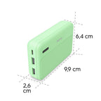 HAMA Външна батерия "Pocket 10", 10000 mAh, Изходи: 2x USB-A, зелена