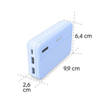 HAMA Външна батерия "Pocket 10", 10000 mAh, Изходи: 2x USB-A, син