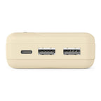 HAMA Външна батерия "Pocket 20", 20000 mAh, Изходи: 2x USB-A, бежов