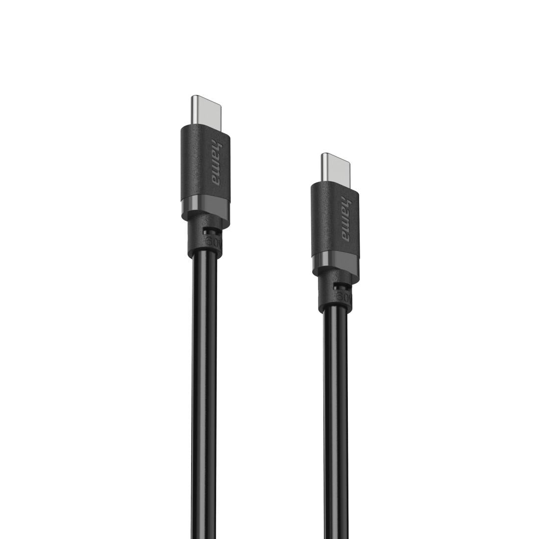 HAMA Кабел USB-C мъжко– USB-C мъжко, 60 W, 1 m, черен
