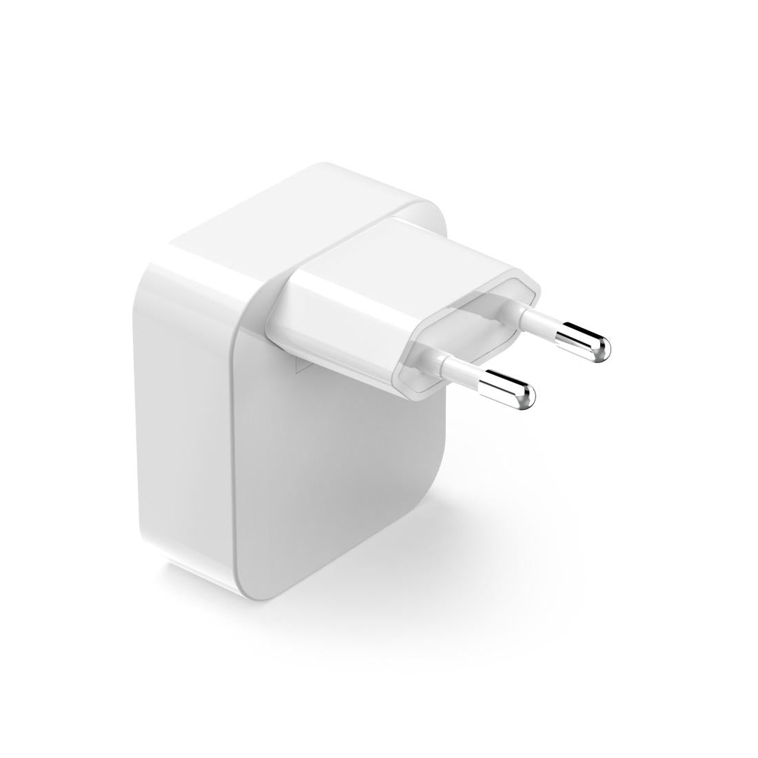HAMA Бързо мини зарядно GaN, 2 x USB-C, PD, 40 W, сгъващ се адаптер, бял