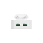 HAMA Fast Mini Charger GaN, 2 x USB-C, PD, 40 W, foldable adapter, white