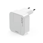 HAMA Fast Mini Charger GaN, 2 x USB-C, PD, 40 W, foldable adapter, white