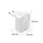 HAMA Fast Mini Charger GaN, 2 x USB-C, PD, 40 W, foldable adapter, white