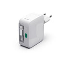 HAMA Fast Charger, 30W, GaN, 2x USB-C, with 0.7m retractable cable, white