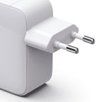 HAMA Fast Charger, 30W, GaN, 2x USB-C, with 0.7m retractable cable, white