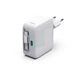 HAMA Бързо зарядно, 65 W, GaN, 2x USB-C, с разтегателен кабел 0.7м, бял