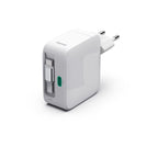 HAMA Fast Charger, 65 W, GaN, 2x USB-C, with 0.7m Extendable Cable, White