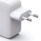 HAMA Fast Charger, 65 W, GaN, 2x USB-C, with 0.7m Extendable Cable, White