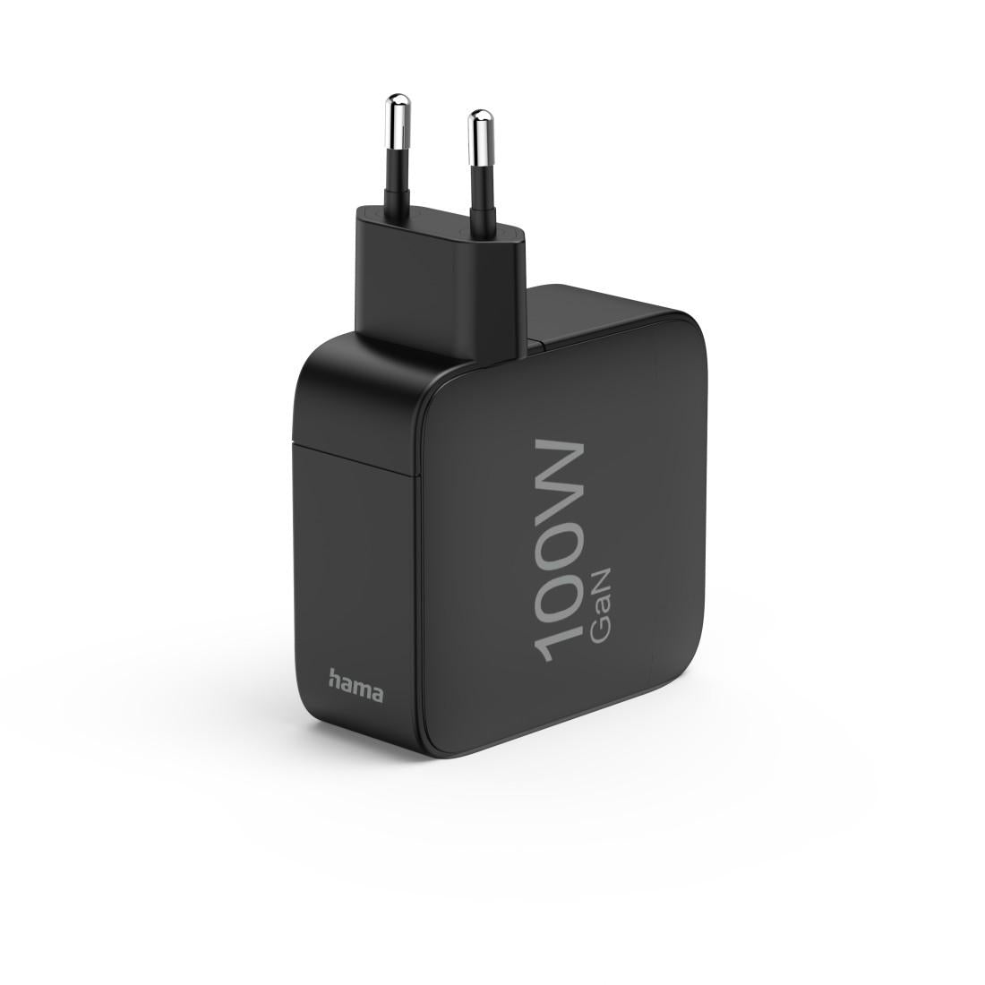 HAMA Бързо зарядно GaN, 2x USB-C, 1x USB-A, PD, 100 W, черно
