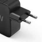 HAMA Бързо зарядно GaN, 2x USB-C, 1x USB-A, PD, 100 W, черно