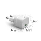HAMA Зарядно устройство, 30 W, GaN, USB-C, PD/Qualcomm®, Zero Standby, бяло