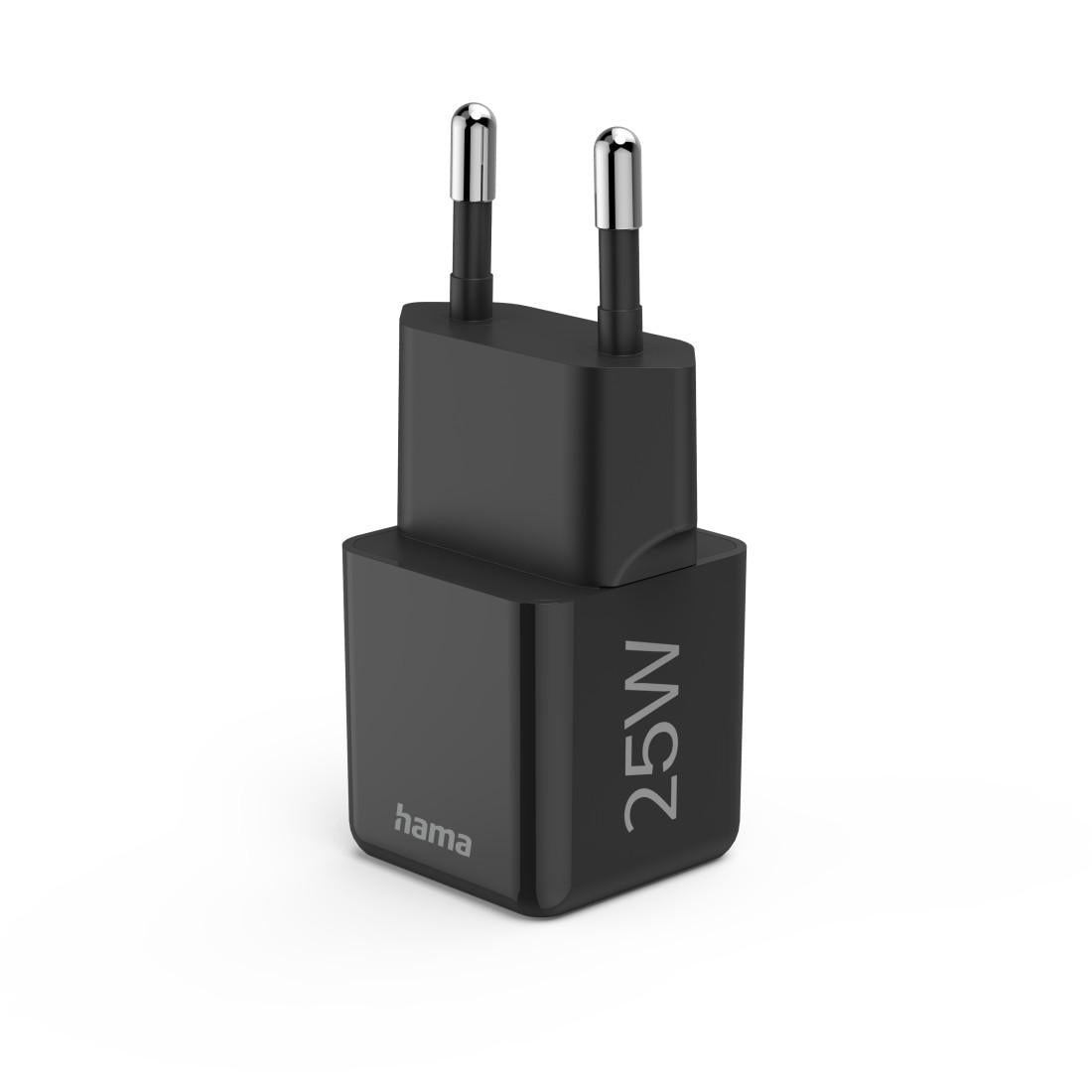 HAMA Бързо мини зарядно 220V, USB-C, PD/Qualcomm, 25 W, черен