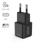 HAMA Fast Mini Charger 220V, USB-C, PD/Qualcomm, 25 W, black