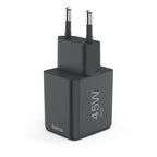 HAMA Fast GaN Mini Charger, USB-C, PD, 45 W, Black