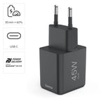 HAMA Fast GaN Mini Charger, USB-C, PD, 45 W, Black