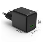 HAMA Fast GaN Mini Charger, USB-C, PD, 45 W, Black