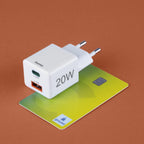 HAMA Fast Mini Charger 1x USB-C, 1x USB-A, PD, 20 W, white